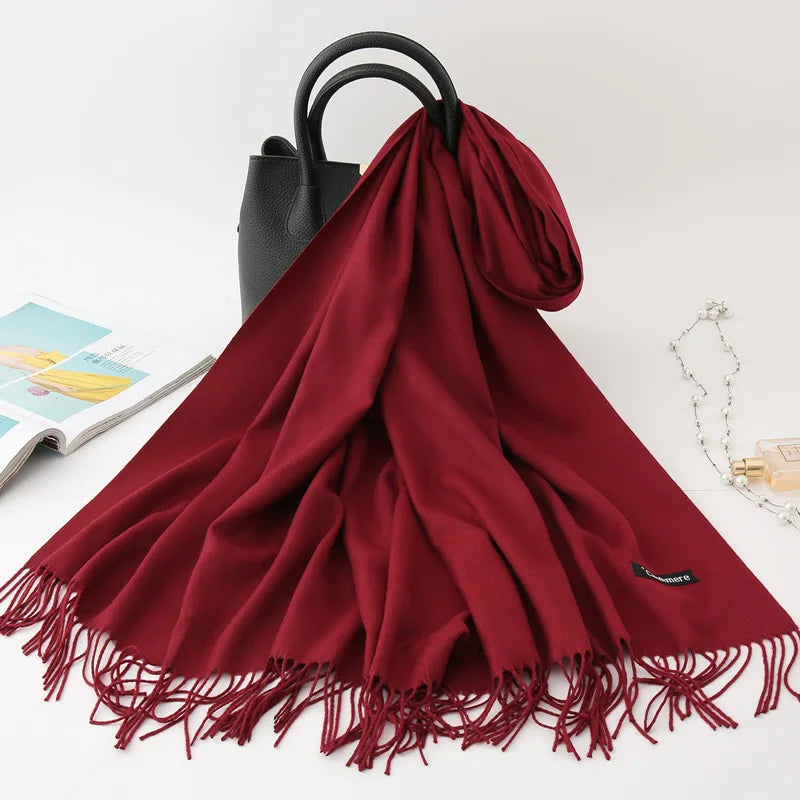 Premium Cashmere Winter Scarf – Thick Warm Shawl for Men & Women