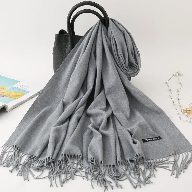 Premium Cashmere Winter Scarf – Thick Warm Shawl for Men & Women