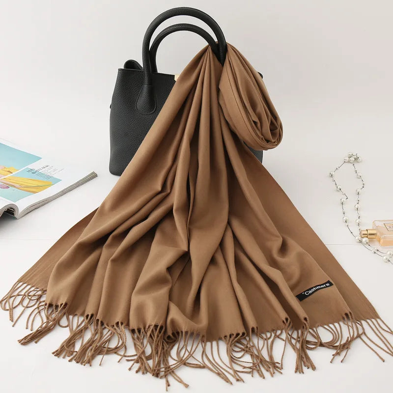 Premium Cashmere Winter Scarf – Thick Warm Shawl for Men & Women