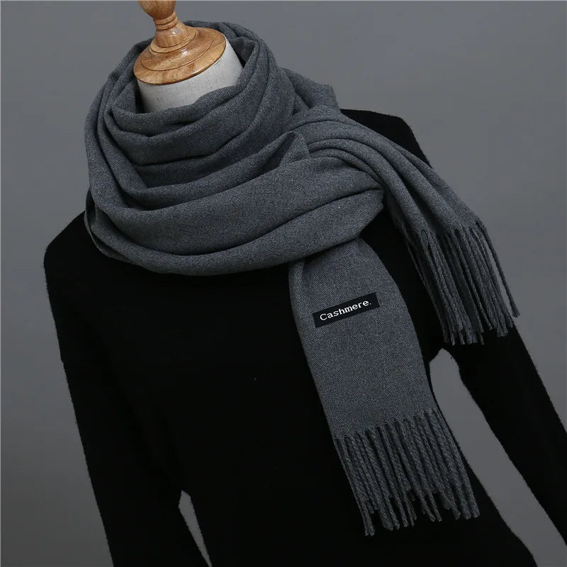 Premium Cashmere Winter Scarf – Thick Warm Shawl for Men & Women