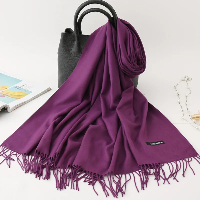 Premium Cashmere Winter Scarf – Thick Warm Shawl for Men & Women