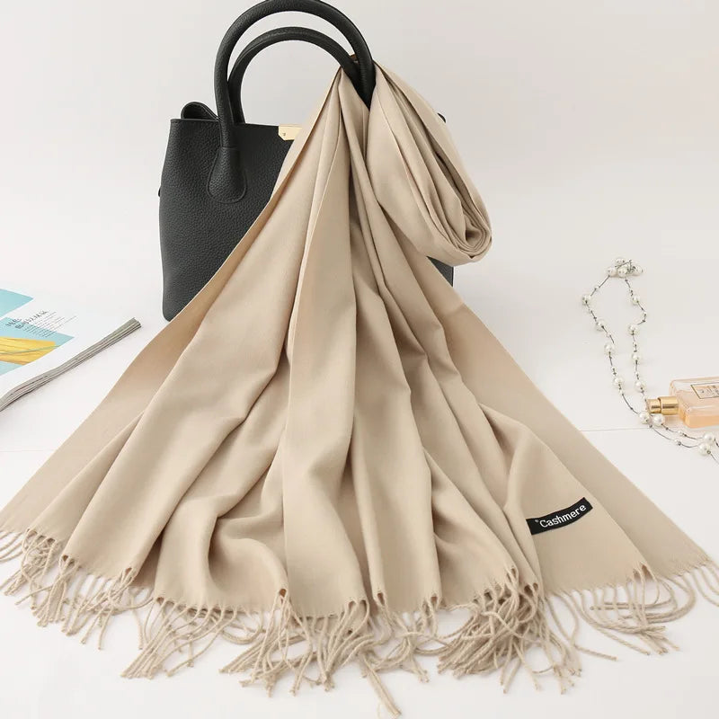 Premium Cashmere Winter Scarf – Thick Warm Shawl for Men & Women