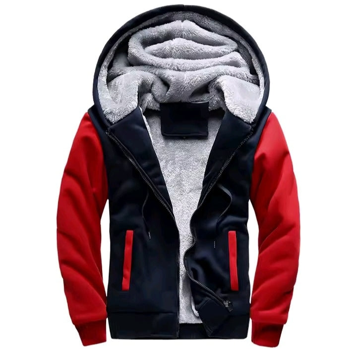 Men’s Winter Fleece Hoodie Jacket – Thick Thermal Camouflage Zip-Up Coat
