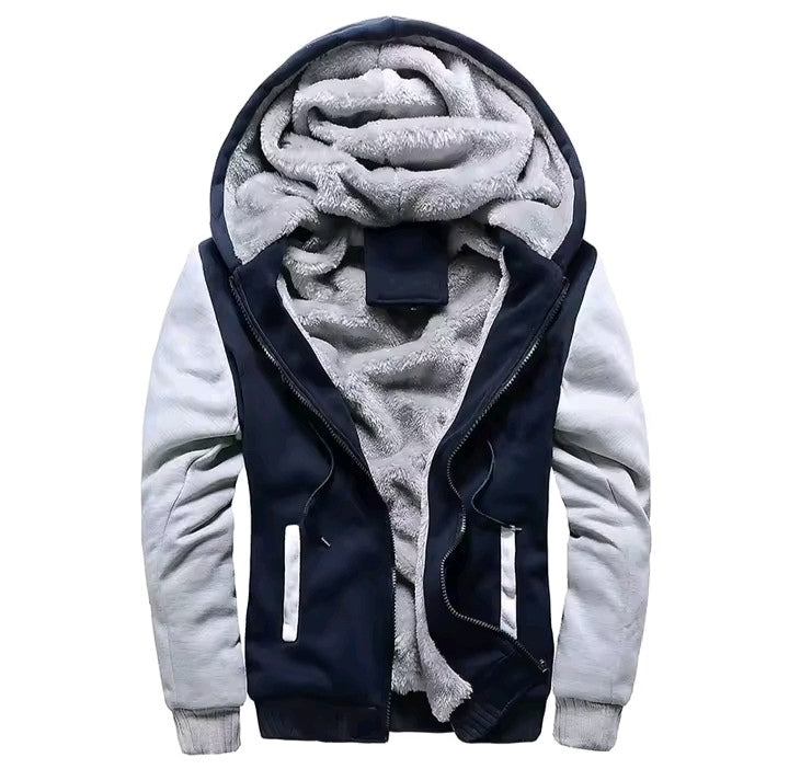 Men’s Winter Fleece Hoodie Jacket – Thick Thermal Camouflage Zip-Up Coat