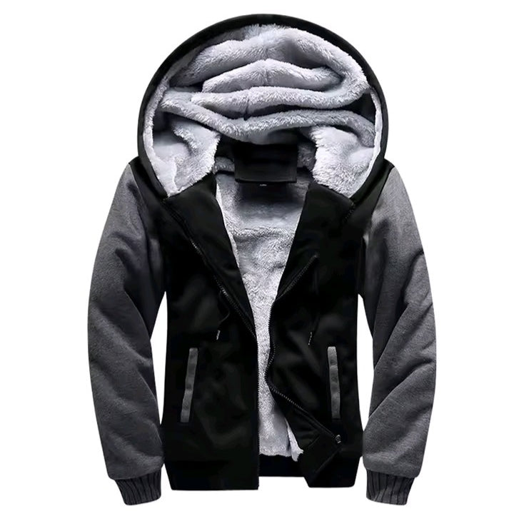 Men’s Winter Fleece Hoodie Jacket – Thick Thermal Camouflage Zip-Up Coat