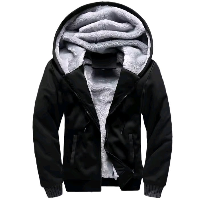 Men’s Winter Fleece Hoodie Jacket – Thick Thermal Camouflage Zip-Up Coat