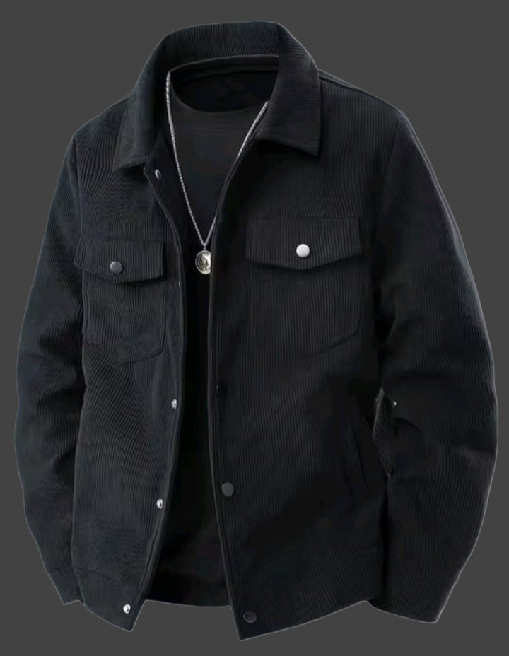 Vintage Black Corduroy Jacket for Men