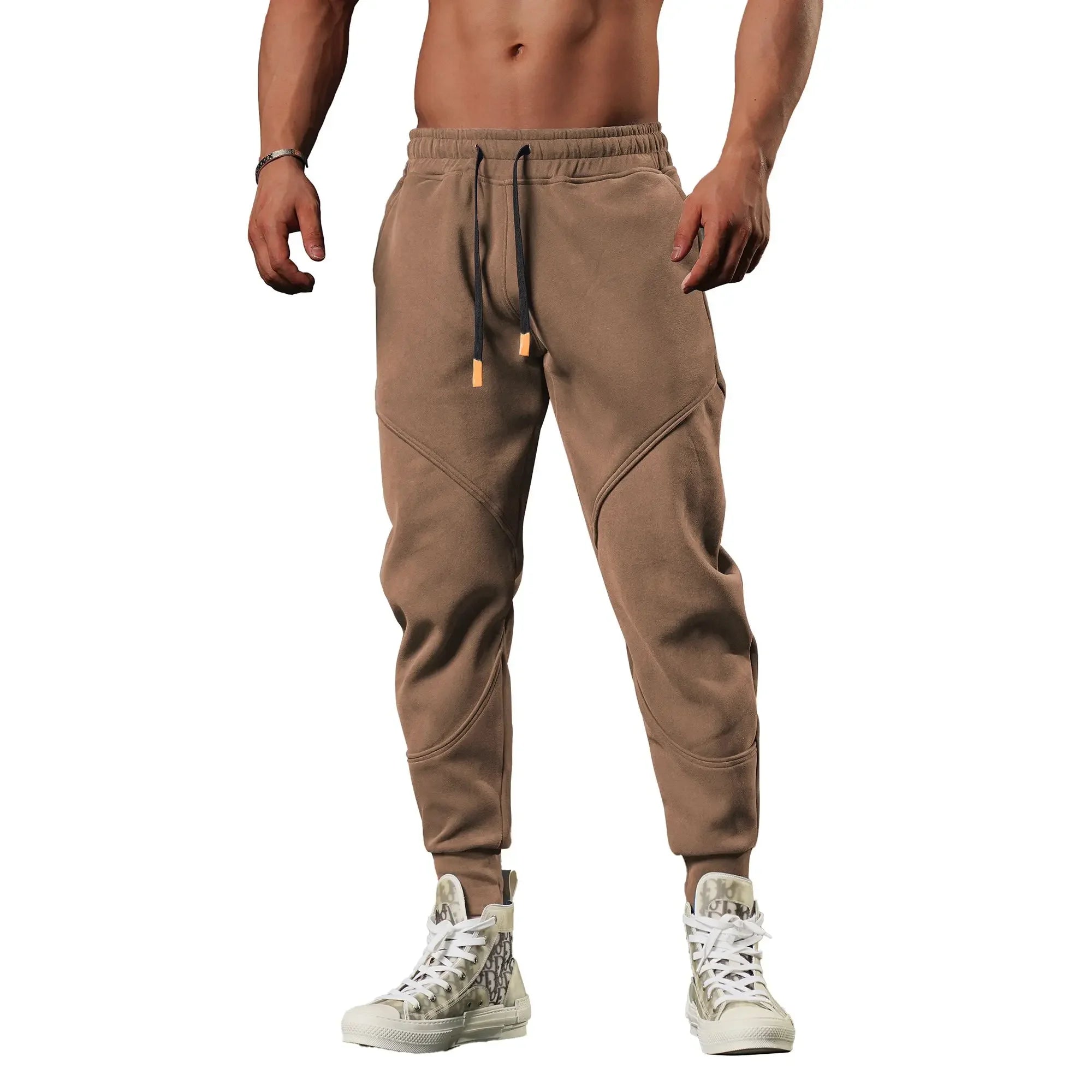 Men’s Slim Fit Sweatpants – Vintage Style Skinny Sports Trousers for Winter