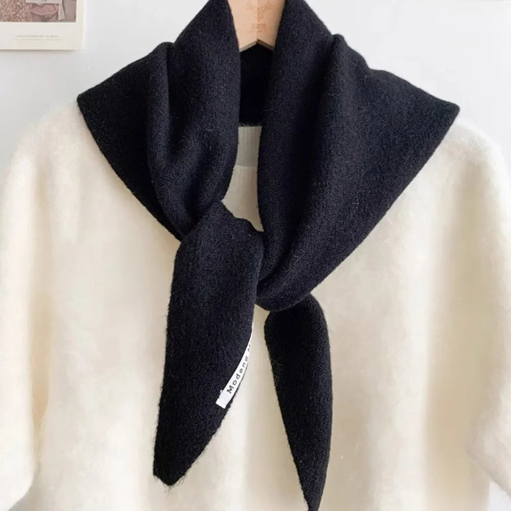 Soft Wool Knitted Knitted Scarf Multi-functional Warm Women Headscarf Triangular Scarf Winter