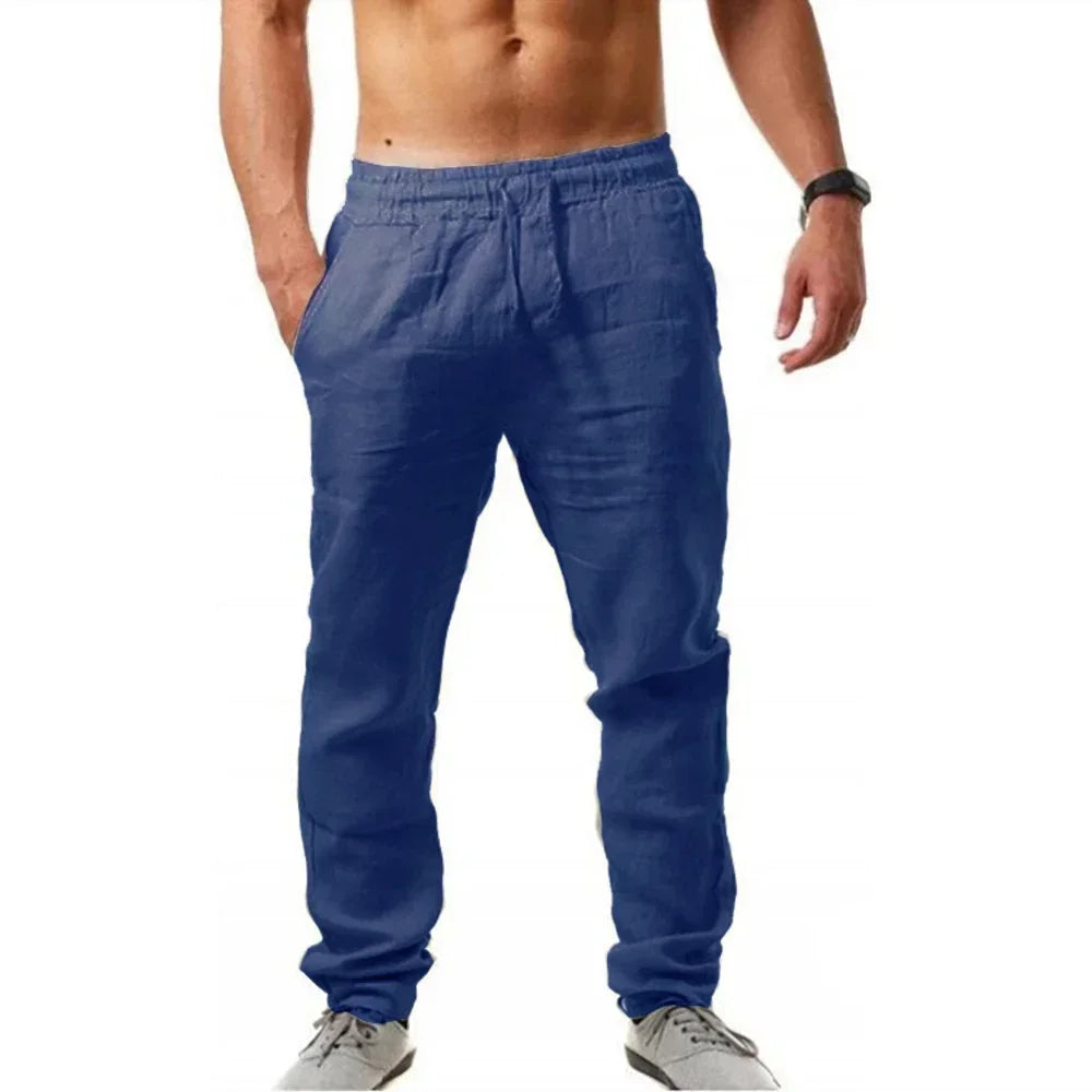 Men's Casual Pants Summer Male Breathable High Quality Trousers Sweatpants Solid Color Fitness Pants Jogging Fitness Streetwear