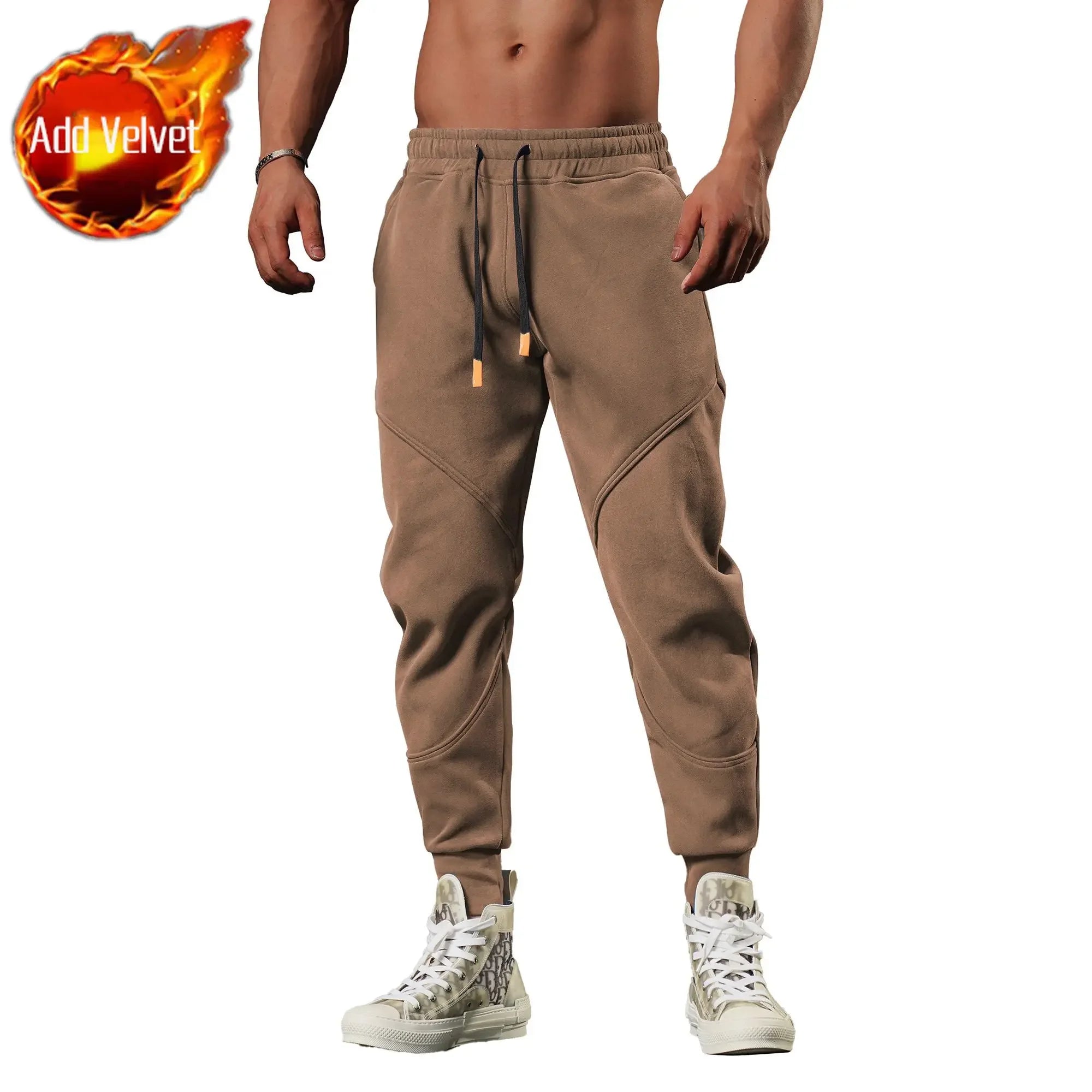 Men’s Slim Fit Sweatpants – Vintage Style Skinny Sports Trousers for Winter