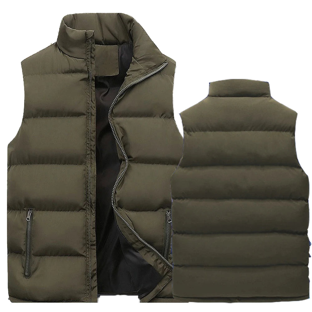 Winter Brand Clothing Vest Jacket Warm Sleeveless Men's Jackets Casual Waistcoat Winter Windproof Coats Male Zipper Down Vest