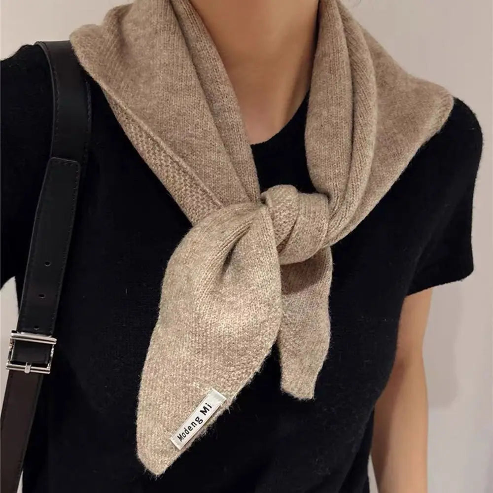 Soft Wool Knitted Knitted Scarf Multi-functional Warm Women Headscarf Triangular Scarf Winter