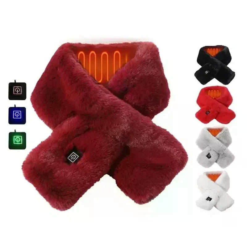 Electric Heated Winter Scarf – 3-Level Temperature Control & Washable Design