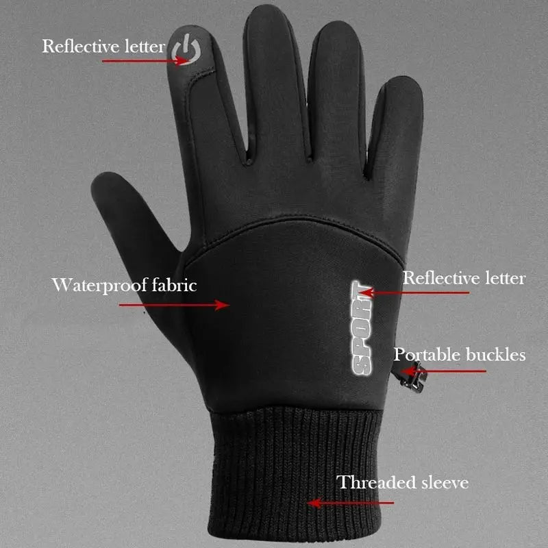 Winter Touchscreen Gloves – Windproof Thermal Gloves for Driving & Skiing