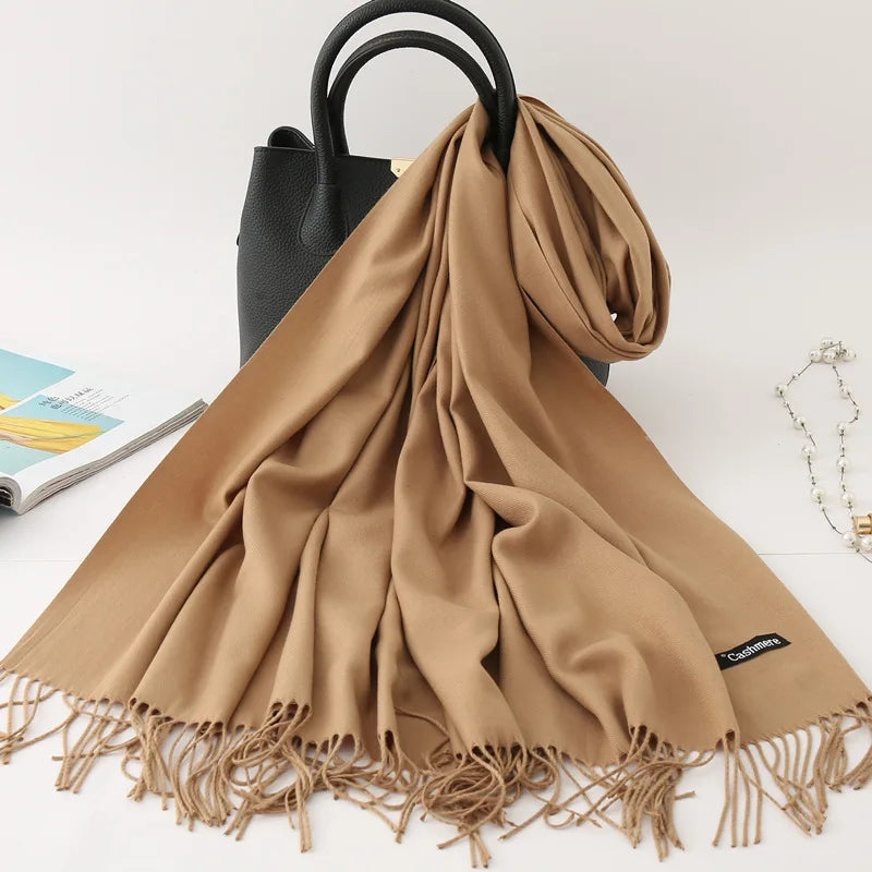 Premium Cashmere Winter Scarf – Thick Warm Shawl for Men & Women