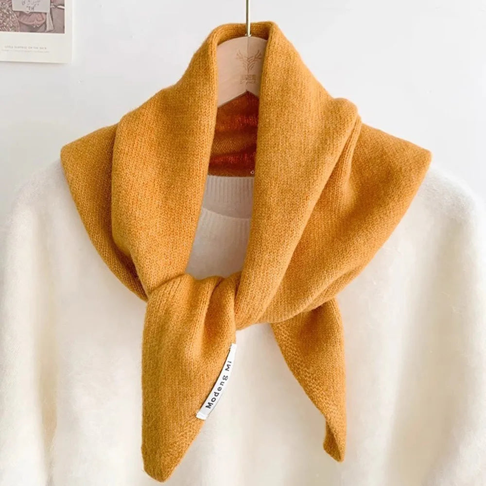Soft Wool Knitted Knitted Scarf Multi-functional Warm Women Headscarf Triangular Scarf Winter