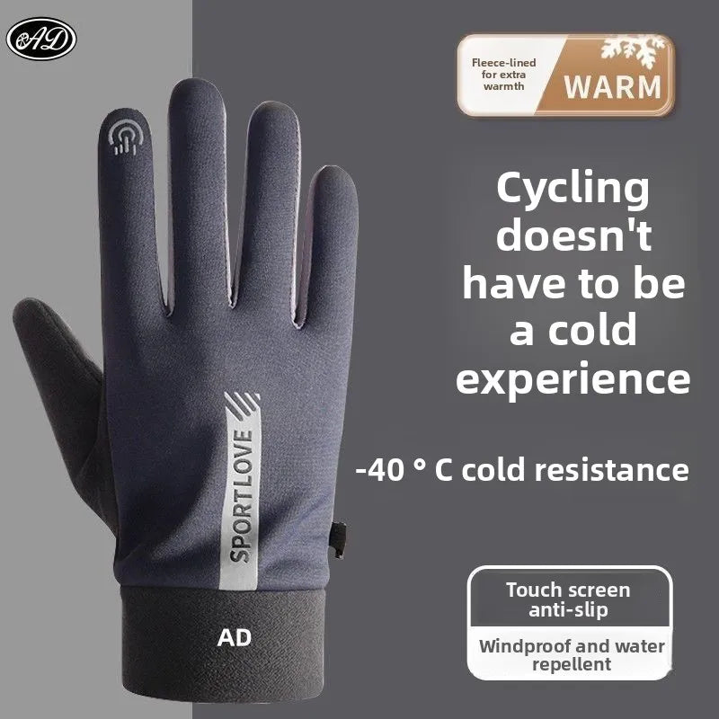 Winter Warm Gloves for Men Women Windproof Thermal Waterproof Anti-Slip Touchscreen Riding Couple