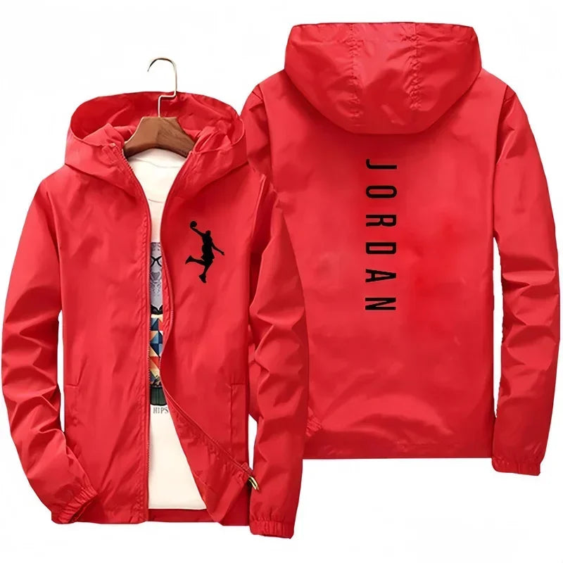 New JORDAN fashionable casual hooded jacket for autumn and winter, windproof, waterproof and outdoor fishing with zipper