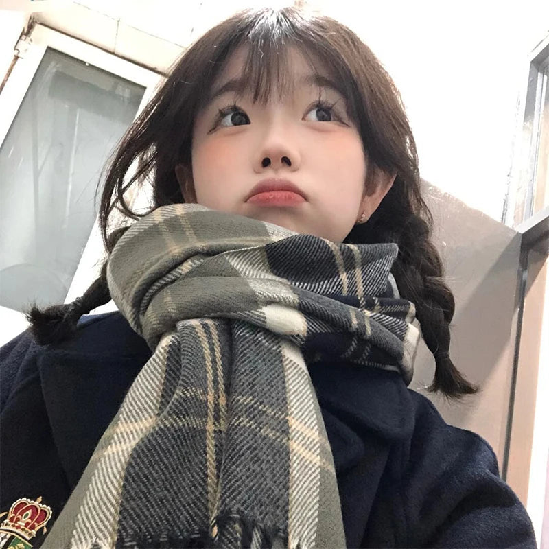 Winter Warm Scarf For Women Fashion Letter Knitted Wool Yarn Neckerchief Muffler Female Shawl Neck Wraps