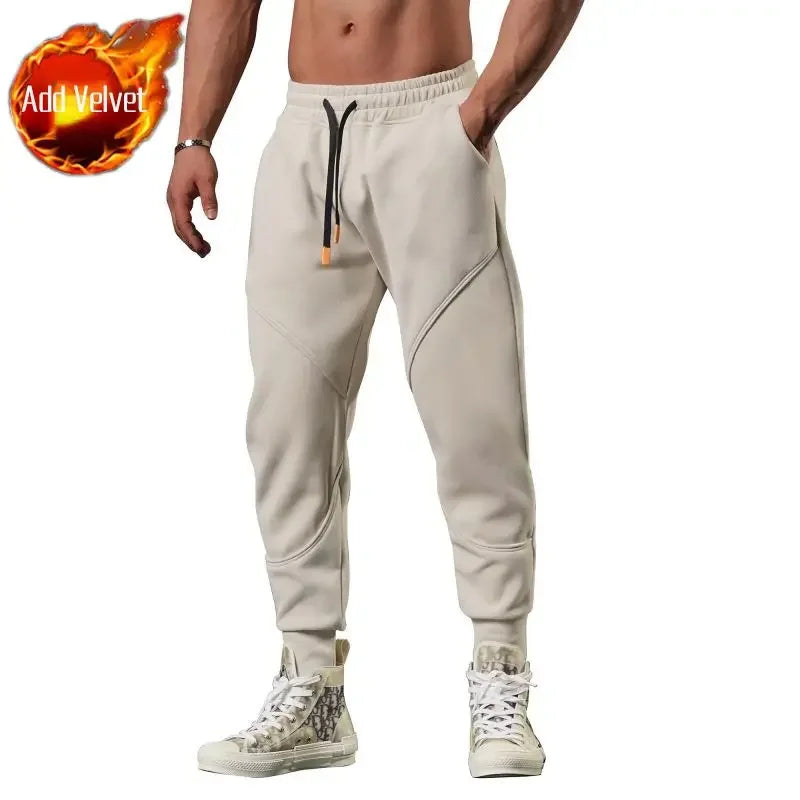 Men’s Slim Fit Sweatpants – Vintage Style Skinny Sports Trousers for Winter