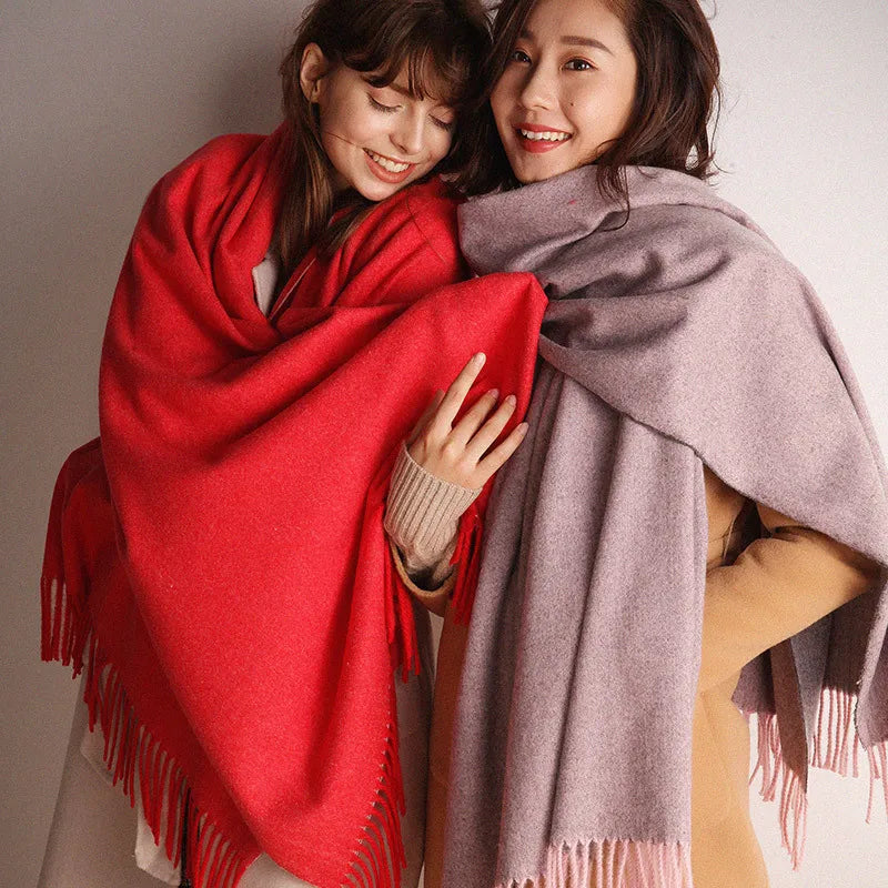 Premium Cashmere Winter Scarf – Thick Warm Shawl for Men & Women
