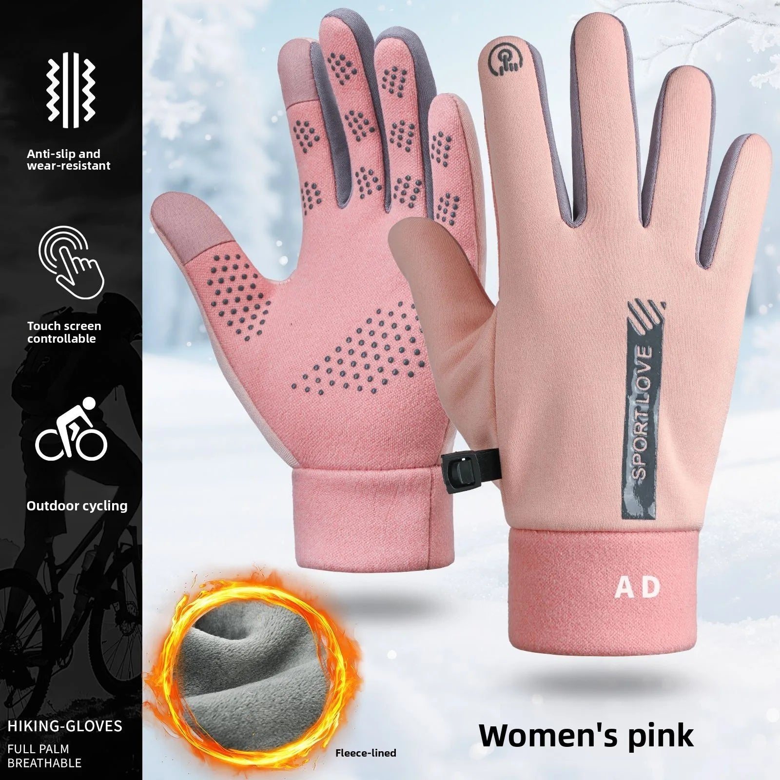 Winter Warm Gloves for Men Women Windproof Thermal Waterproof Anti-Slip Touchscreen Riding Couple