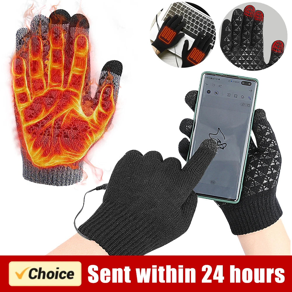 USB Heated Winter Gloves – Touchscreen Thermal Gloves for Skiing & Riding