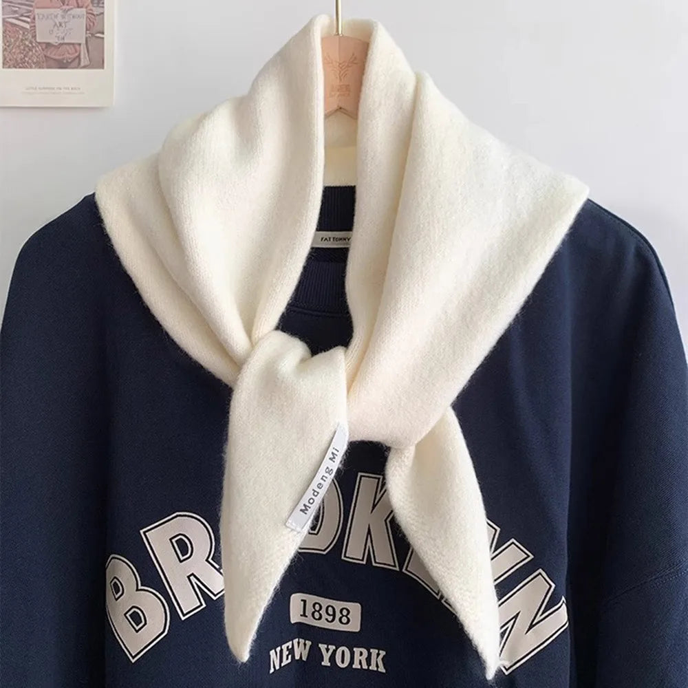 Soft Wool Knitted Knitted Scarf Multi-functional Warm Women Headscarf Triangular Scarf Winter