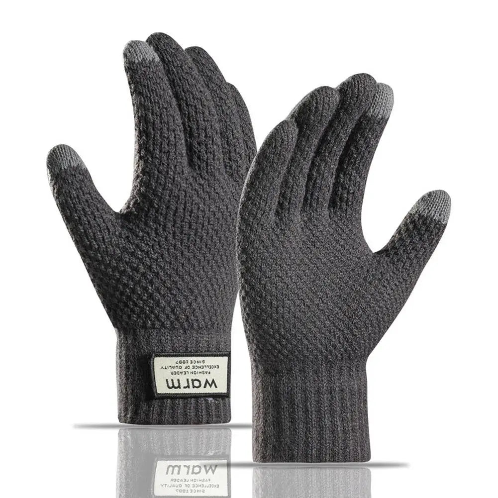 Premium Alpaca Wool Touchscreen Gloves – Thick Warm Winter Gloves for Men