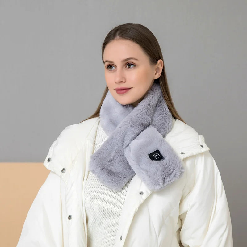 Electric Heated Winter Scarf – 3-Level Temperature Control & Washable Design