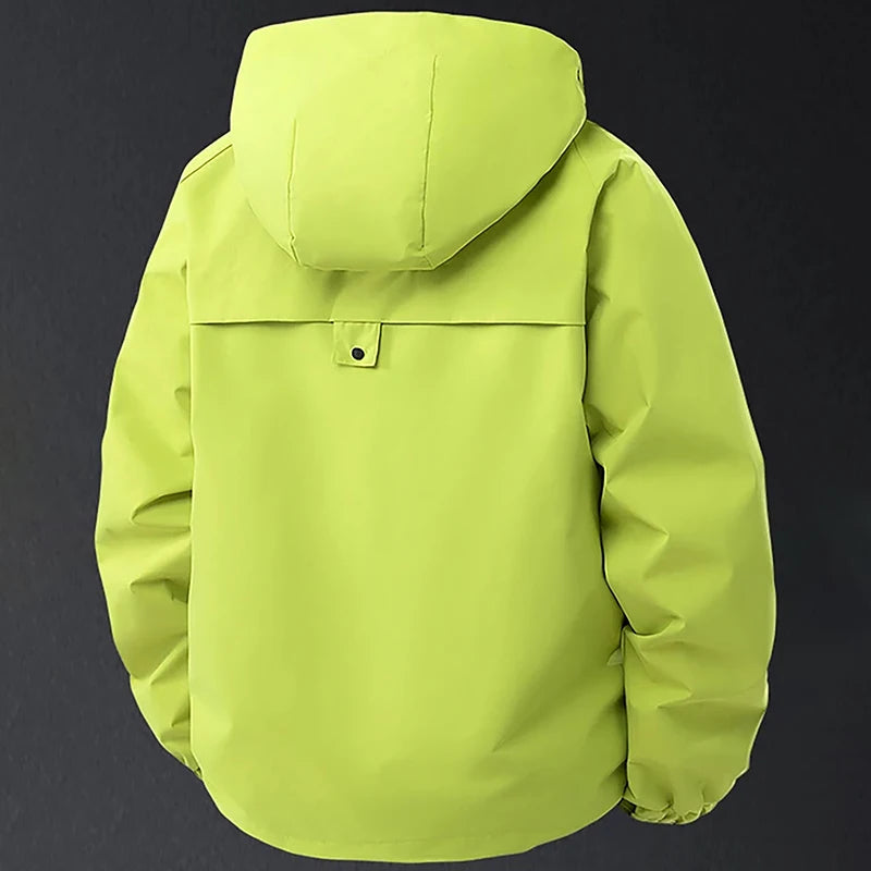 Men's Hooded Jacket Outdoor Windbreaker Windproof Waterproof Spring Autumn Mountain Skiing Hiking Camping Multiple Pocket Jacket