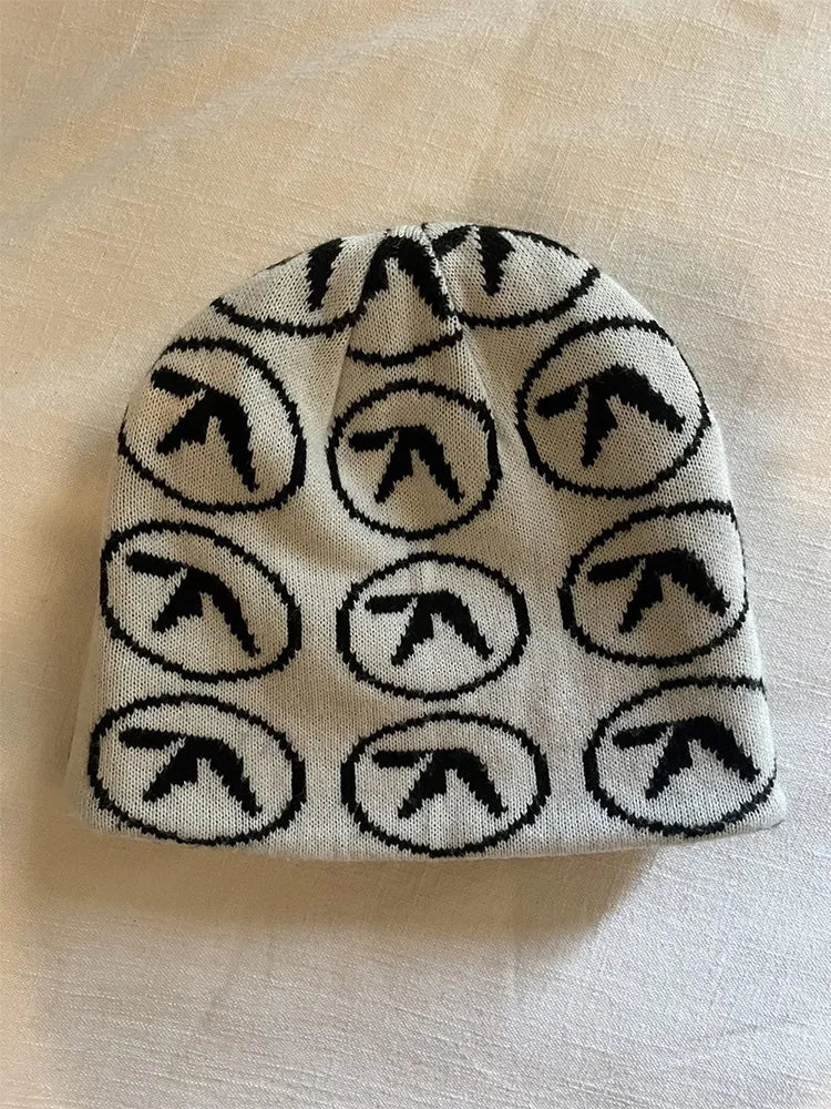 Aphex Twin Knit Beanie – Vintage Y2K Streetwear Winter Hat