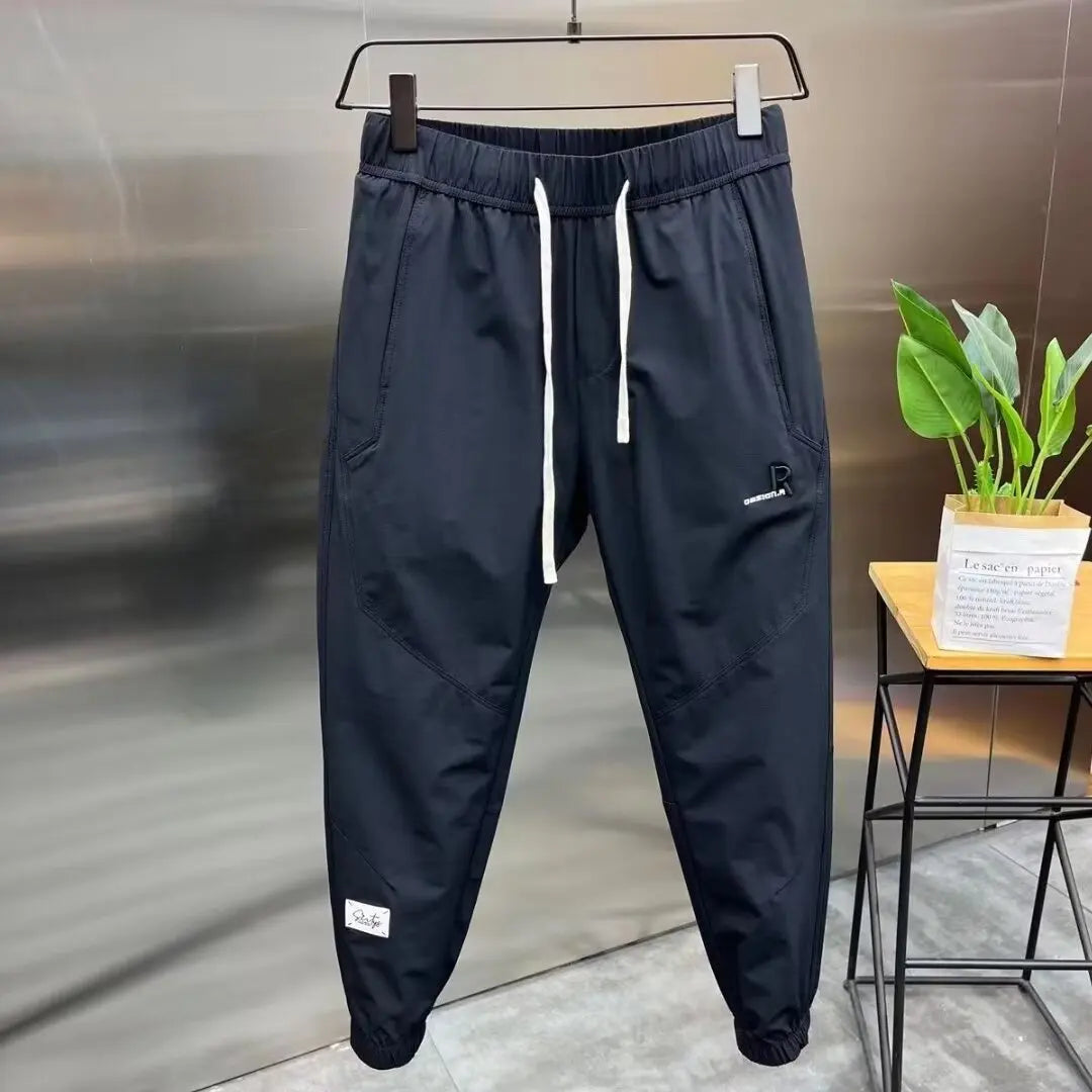Men’s Ice Silk Jogger Pants – Lightweight Cropped Trousers for Gym