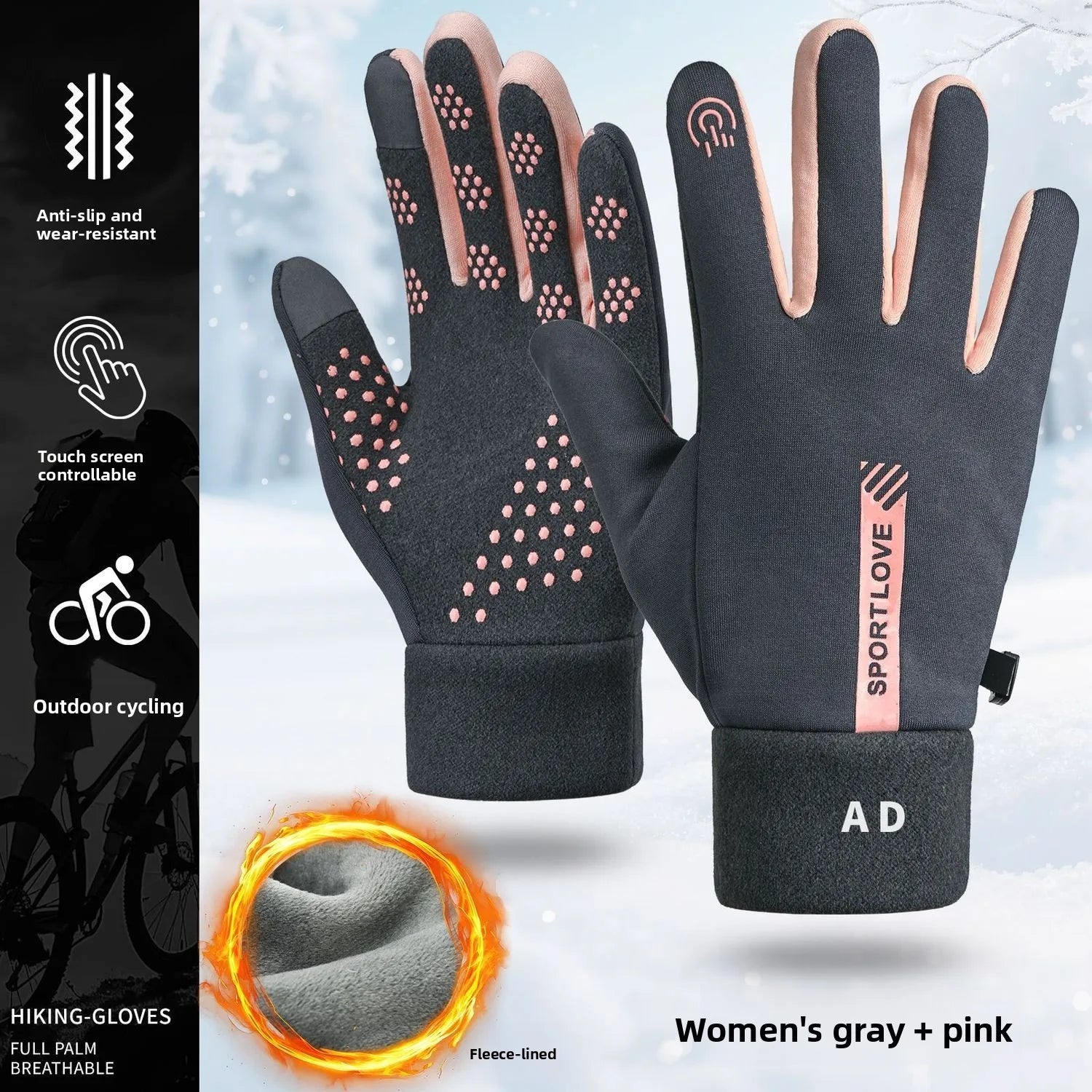 Winter Warm Gloves for Men Women Windproof Thermal Waterproof Anti-Slip Touchscreen Riding Couple