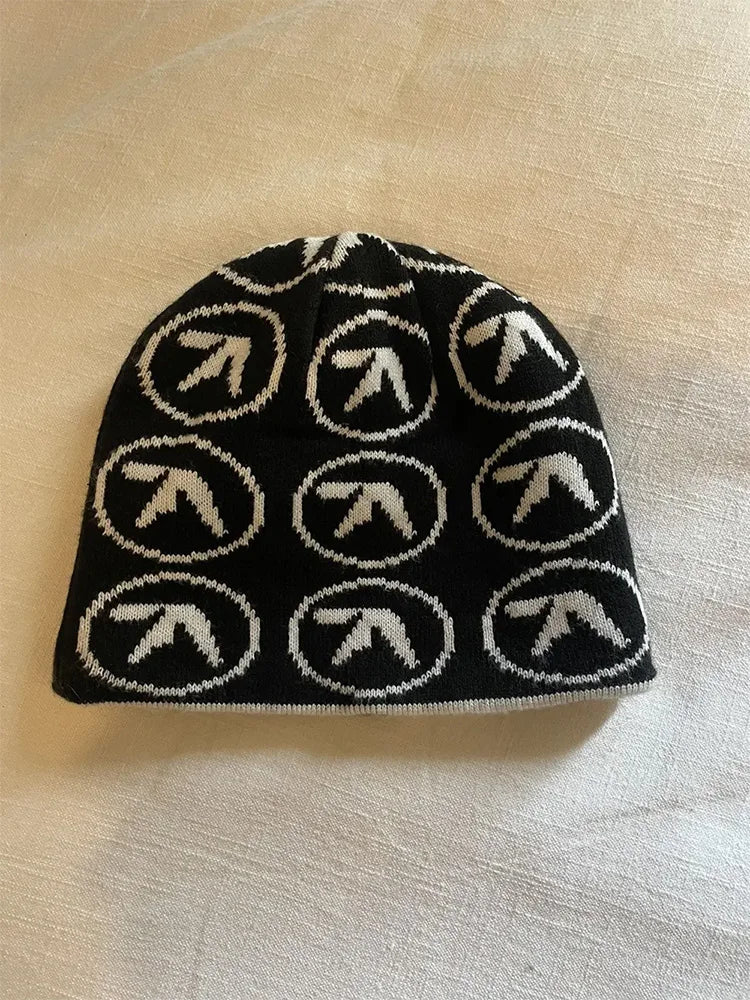 Aphex Twin Knit Beanie – Vintage Y2K Streetwear Winter Hat