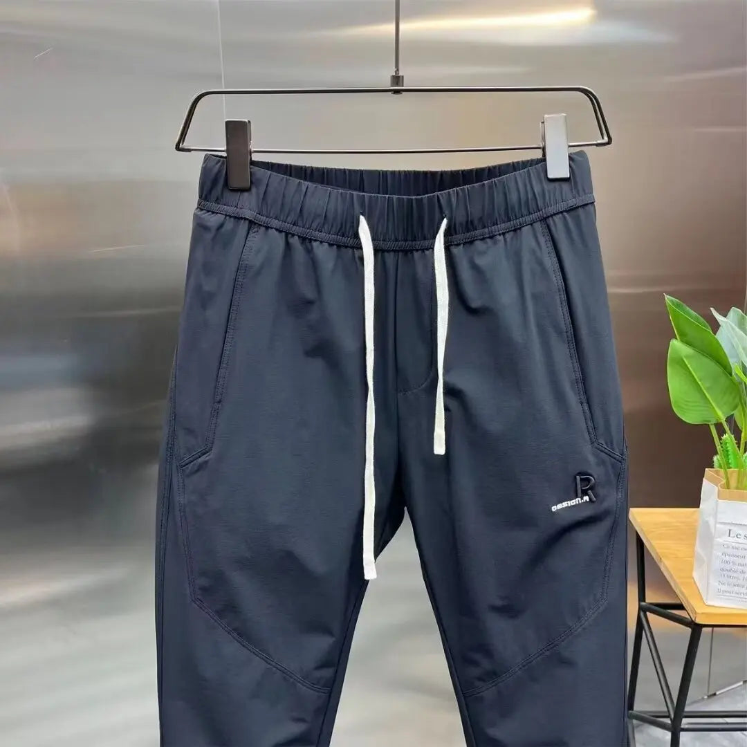 Men’s Ice Silk Jogger Pants – Lightweight Cropped Trousers for Gym
