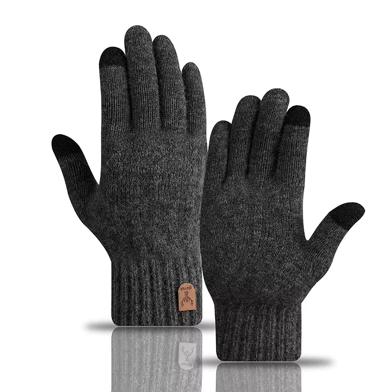 Winter Alpaca Wool Gloves – Touchscreen Thermal Driving & Cycling Gloves