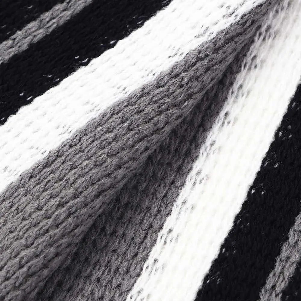 Men’s Knit Winter Scarf – Warm Striped Tassel Shawl for Cold Weather