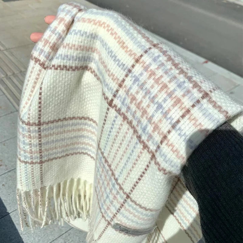 Winter Warm Scarf For Women Fashion Letter Knitted Wool Yarn Neckerchief Muffler Female Shawl Neck Wraps