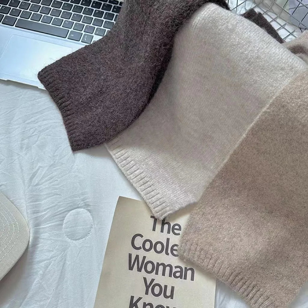 Premium Wool Winter Scarf – Thick Warm Knit Neck Wrap for Men & Women