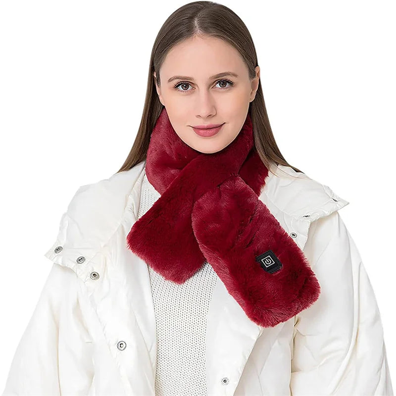 Electric Heated Winter Scarf – 3-Level Temperature Control & Washable Design