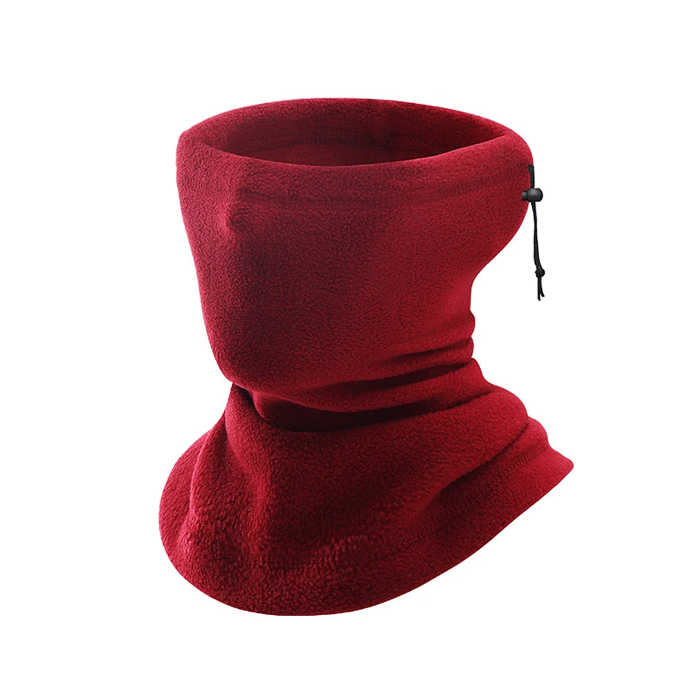 Motorcycle Warm Scarf Fleece Ski Mask Windproof Polar Fleece Cycling Drawstring Thickened Autumn Winter Unisex Face Cover