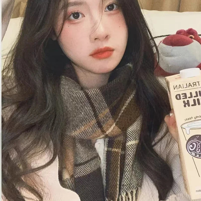 Winter Warm Scarf For Women Fashion Letter Knitted Wool Yarn Neckerchief Muffler Female Shawl Neck Wraps
