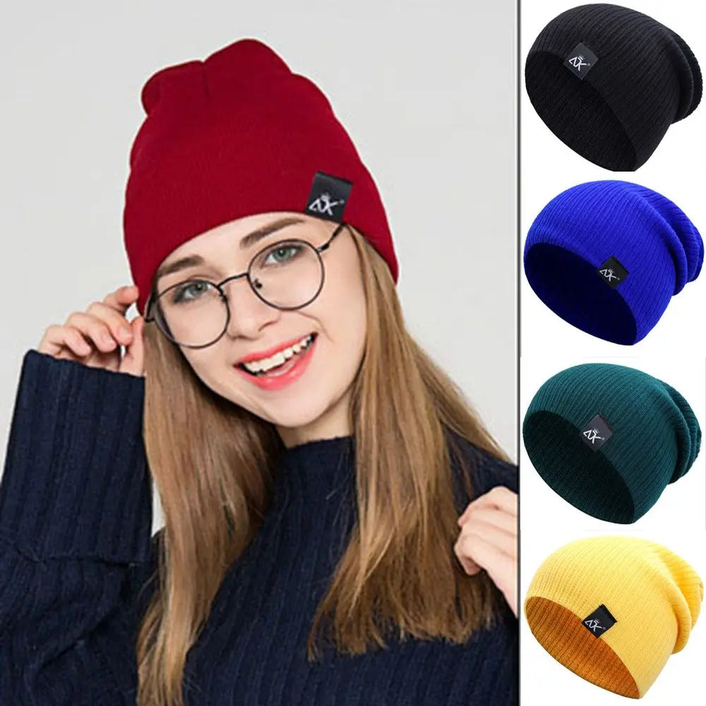 New Solid Cute Woman/Men Winter Autumn Hats Warmer Bonnet Knitted Beanies Female Beanie Caps Skullies & Beanies