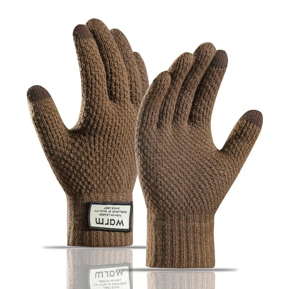 Premium Alpaca Wool Touchscreen Gloves – Thick Warm Winter Gloves for Men