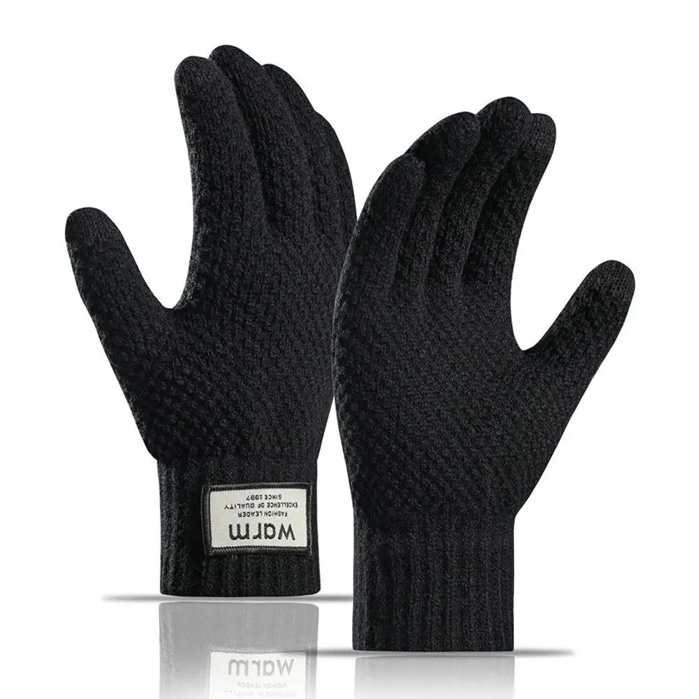 Premium Alpaca Wool Touchscreen Gloves – Thick Warm Winter Gloves for Men