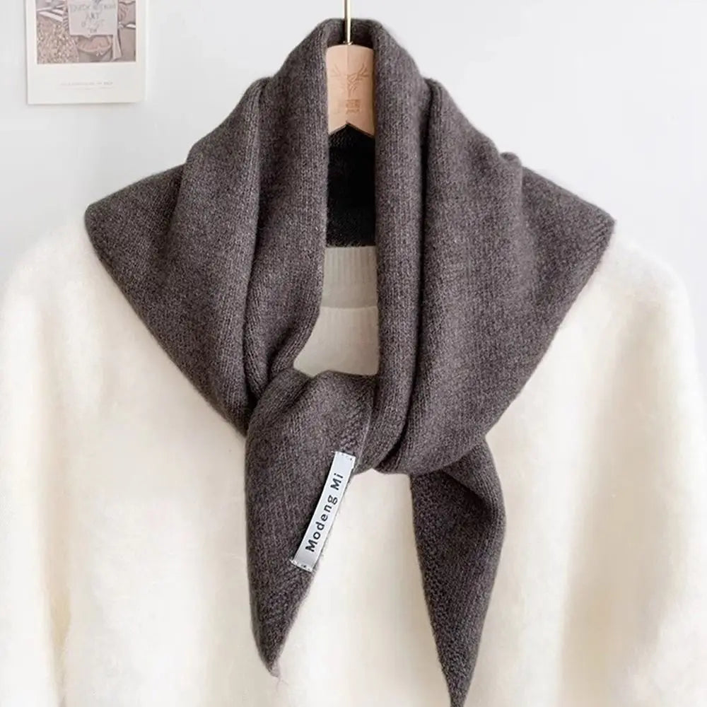 Soft Wool Knitted Knitted Scarf Multi-functional Warm Women Headscarf Triangular Scarf Winter