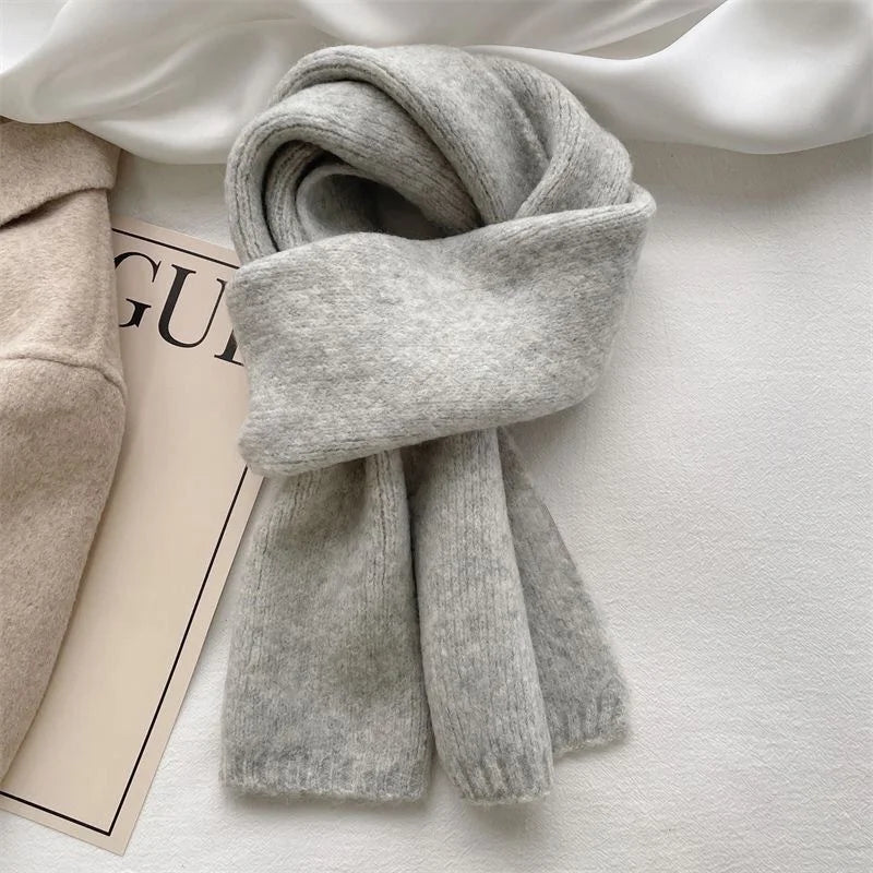 Winter Warm Scarf For Women Fashion Letter Knitted Wool Yarn Neckerchief Muffler Female Shawl Neck Wraps