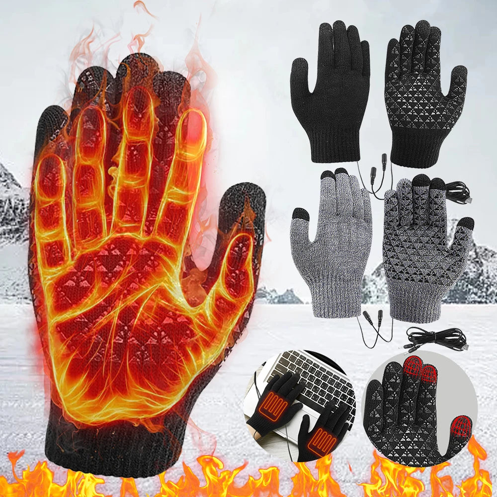 USB Heated Winter Gloves – Touchscreen Thermal Gloves for Skiing & Riding